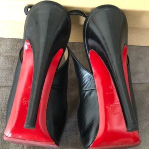 Louboutin Black Prive 120 leather sling back heels